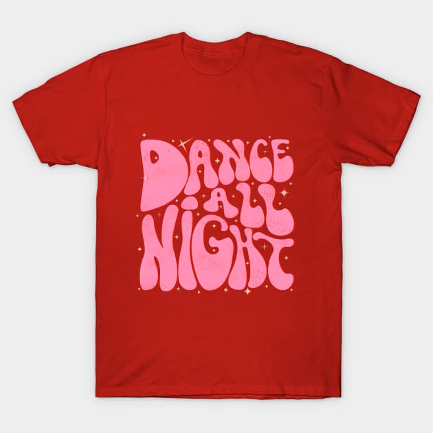 Dance All Night - 70's style in red T-Shirt by showmemars